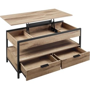 Sofabord med indbygget computerbord og skrivebord - brun