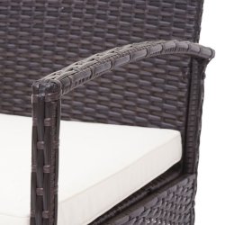 Polyrattan loungest - lounge havembelst i 4 dele - brun 2-1-1