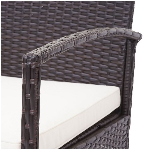 Polyrattan loungest - lounge havembelst i 4 dele - brun 2-1-1