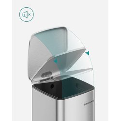 Pedalspand 30 liter - skraldespand med soft-close l�g - s�lv