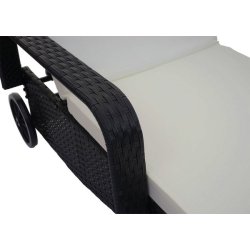 Polyrattan aluminium solseng - sort luksus solvogn og liggestol