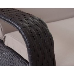 Polyrattan aluminium solseng - brun luksus solvogn og liggestol