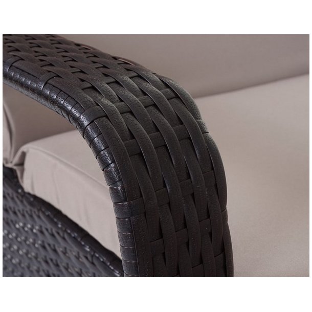 Polyrattan aluminium solseng - brun luksus solvogn og liggestol