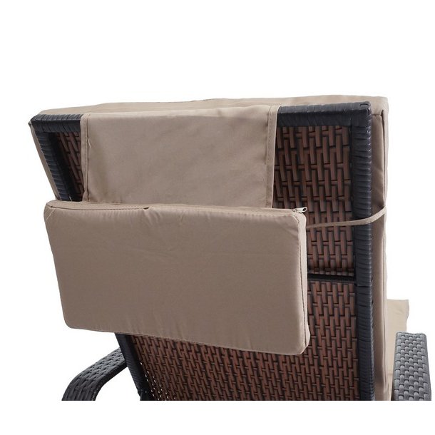 Polyrattan aluminium solseng - brun luksus solvogn og liggestol