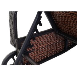 Polyrattan aluminium solseng - brun luksus solvogn og liggestol