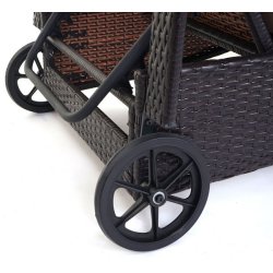 Polyrattan aluminium solseng - brun luksus solvogn og liggestol