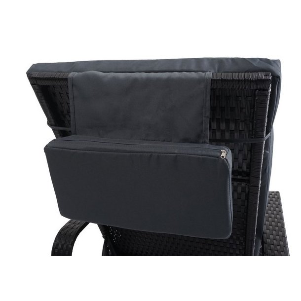 Polyrattan aluminium solseng - sort luksus solvogn og liggestol