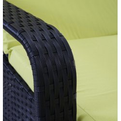 Polyrattan aluminium solseng - sort luksus solvogn og liggestol