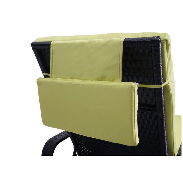 Polyrattan aluminium solseng - sort luksus solvogn og liggestol