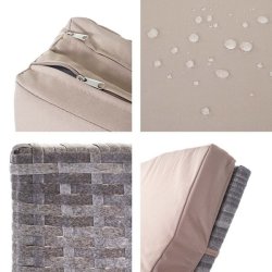 Polyrattan solseng - gr solvogn og liggestol med beige hynde