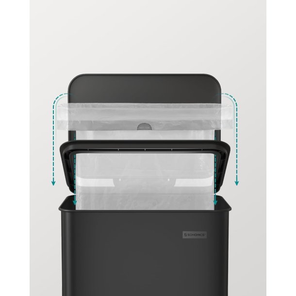 Skraldespand 40 liter - pedalspand med soft close l�g - sort