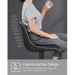 Barstole st af 2 - hje stole med rygln og fodsttte - sort