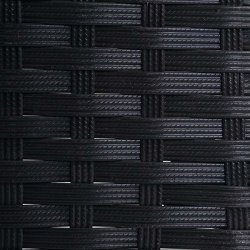 Havebnk - sort polyrattan havebnk med antracit hynde