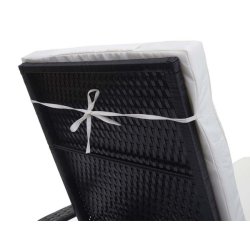 Polyrattan aluminium solseng - sort luksus solvogn og liggestol