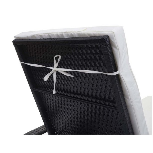 Polyrattan aluminium solseng - sort luksus solvogn og liggestol