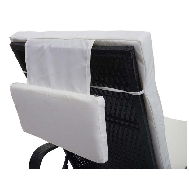 Polyrattan aluminium solseng - sort luksus solvogn og liggestol