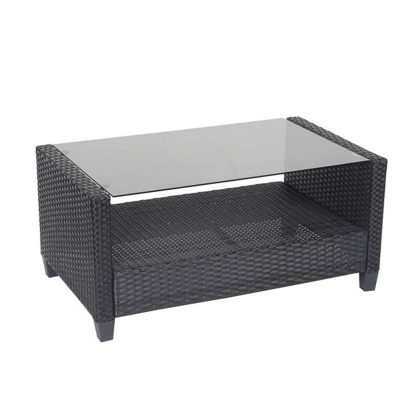 Havem�bels�t - sorte polyrattan havem�bler med antracit hynder
