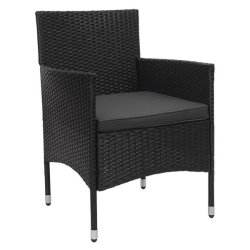 Polyrattan havem�bels�t - sort polyrattan lounge havem�bler - sort 2-1-1