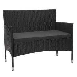 Polyrattan havem�bels�t - sort polyrattan lounge havem�bler - sort 2-1-1