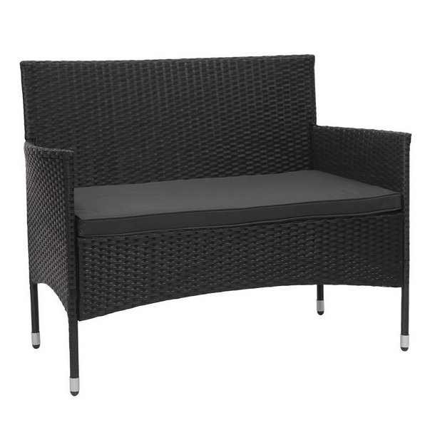 Polyrattan havem�bels�t - sort polyrattan lounge havem�bler - sort 2-1-1