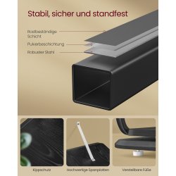 Reol - 360� roterbar bogreol - sort gulvreol - 43 x 43 x 158