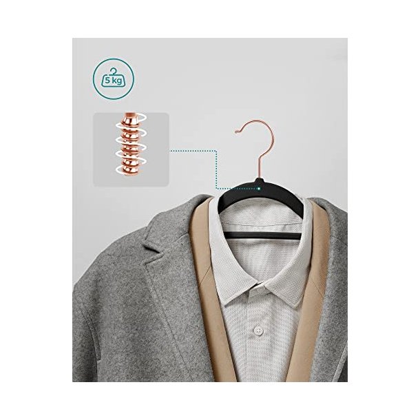 T�jb�jler i velour med skridsikker buksestang - 50 stk sort