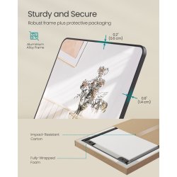 Helkropsspejl 160 x 50 cm - rektangulrt helfigur spejl