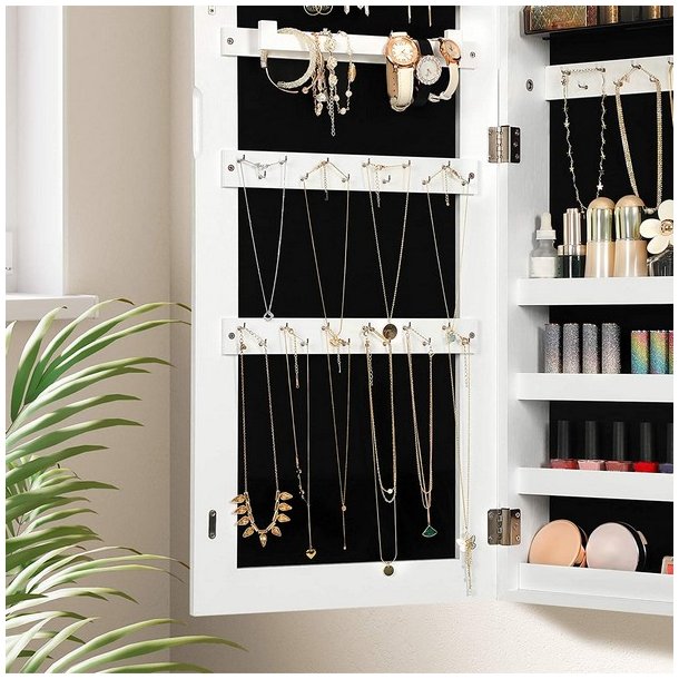 Smykkeskab - v�gmonteret spejlskab - v�gh�ngt skab med spejl