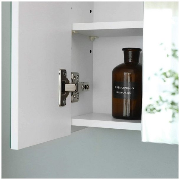 Spejlskab - v�gh�ngt skab med spejld�r - hvid 55 x 60 x 15 cm