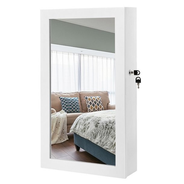 V�gh�ngt smykkeskab, skab med spejl, spejlskab til smykker