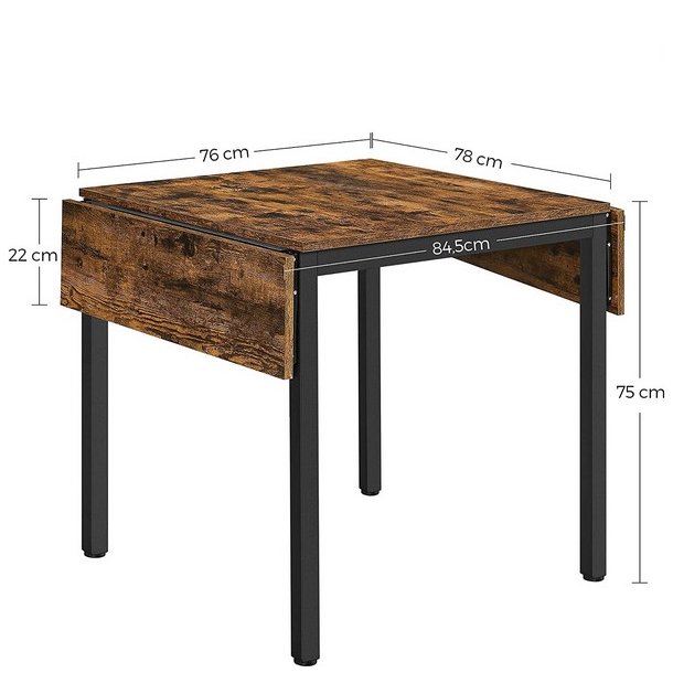 Spisebord til 2-4 personer med 2 stk foldbare till�gsplader