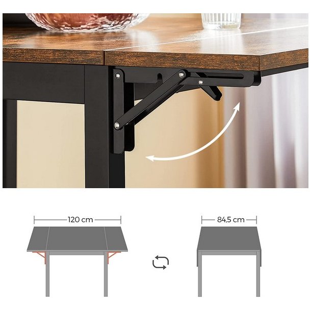 Spisebord til 2-4 personer med 2 stk foldbare till�gsplader