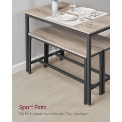 Spisebordss�t med spisebord og b�nke - b�nkes�t - gr� beige