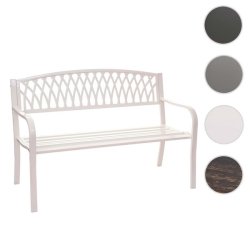 Parkbnk - stlbnk i pulverlakeret stl ~ hvid havebnk