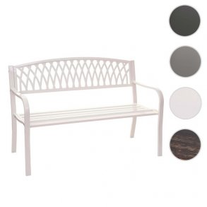 Parkbnk - stlbnk i pulverlakeret stl ~ hvid havebnk