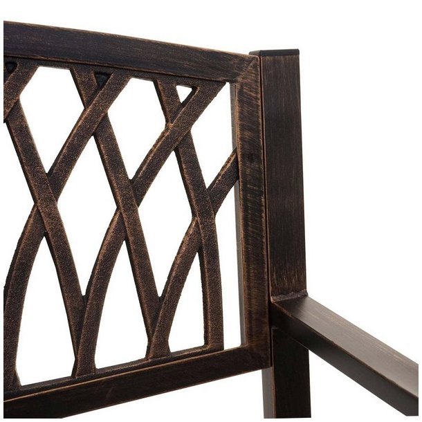 Parkb�nk - st�lb�nk i pulverlakeret st�l ~ vintage bronze haveb�nk