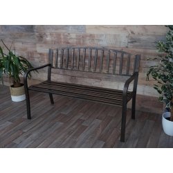 St�lb�nk - vintage bronze parkb�nk og haveb�nk i pulverlakeret st�l