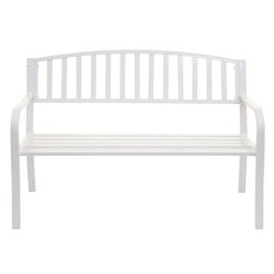 Stlbnk - hvid parkbnk og havebnk i pulverlakeret stl