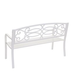 Parkbnk og havebnk - hvid stlbnk i pulverlakeret stl