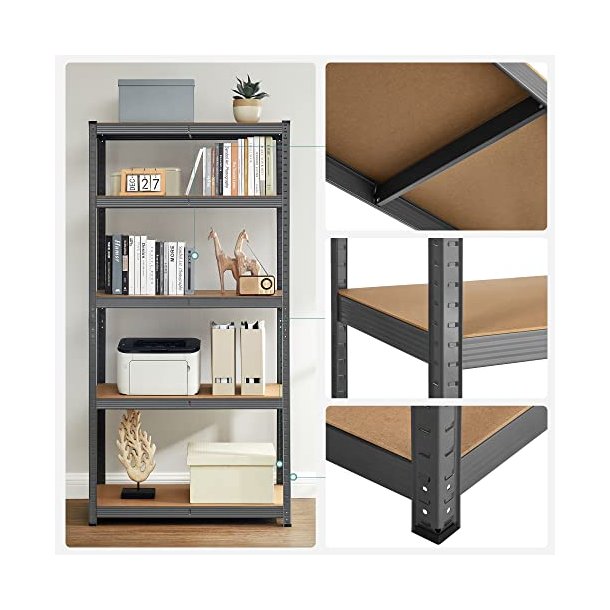 St�lreol - lagerreol - gr� og brun reol 180 x 90 x 40