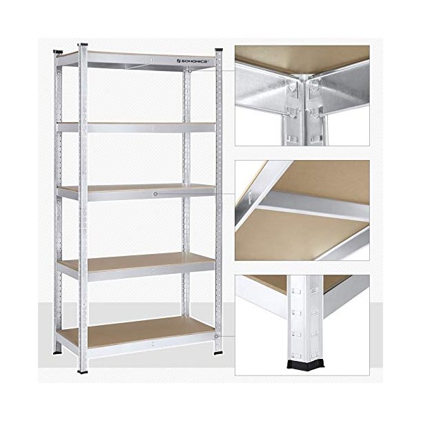 St�lreol - lagerreol - s�lv og brun reol 180 x 90 x 40