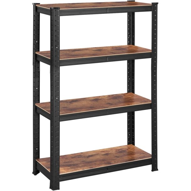 Stlreol - lagerreol - sort og rustik brun reol 160 x 80 x 40
