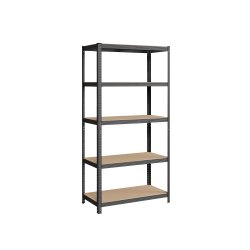 St�lreol med 5 hylder - delbar lagerreol - brun 200 x 100 x 50