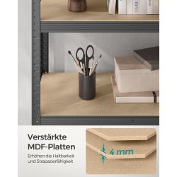 St�lreol med 5 hylder - delbar lagerreol - brun 200 x 100 x 50