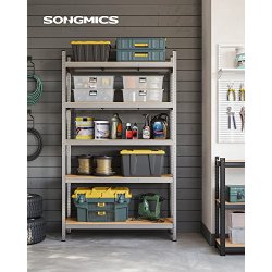 St�lreol med 5 hylder - lagerreol - s�lv reol 200 x 120 x 60