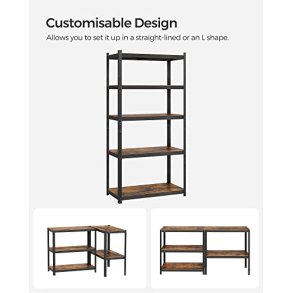 St�lreol - lagerreol - sort og rustik brun reol 180 x 90 x 40