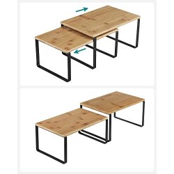 Hylder til bord - 2x2 stabelbare k�kkenhylder - bambus