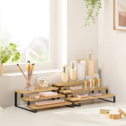 Krydderihylder - s�t med 2 stabelbare k�kkenhylder - bambus