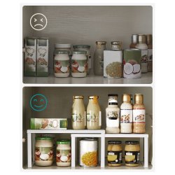 Hylder til bord - s�t med 2 stabelbare k�kkenhylder - hvid metal