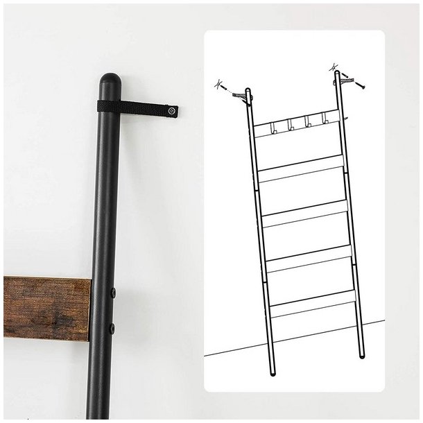 Stigereol - udstillingsreol - stativ - rustik brun - 178 x 65
